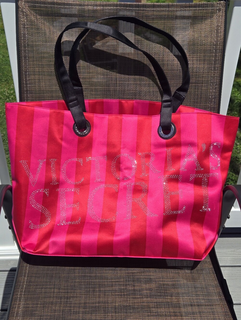 Victoria's Secret Pink Stripe Tote Bag